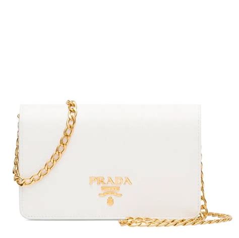 prada bag white and gold